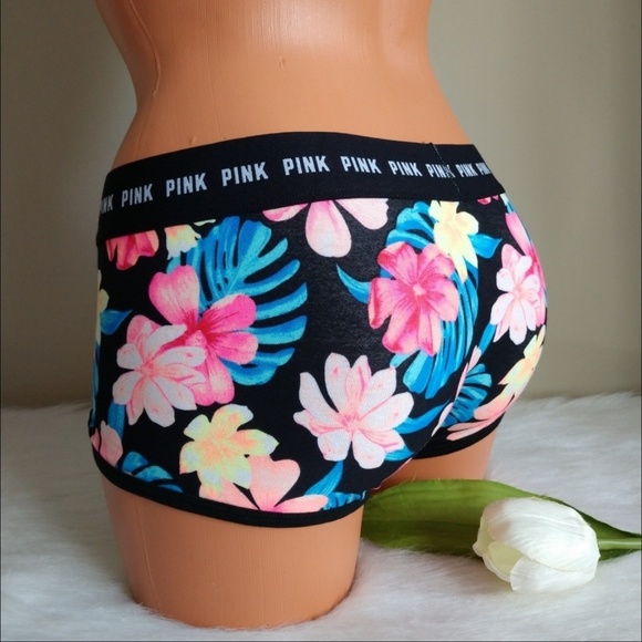 Size L PINK VICTORIA'S SECRET LOGO BOYSHORT - Picture 2 of 4